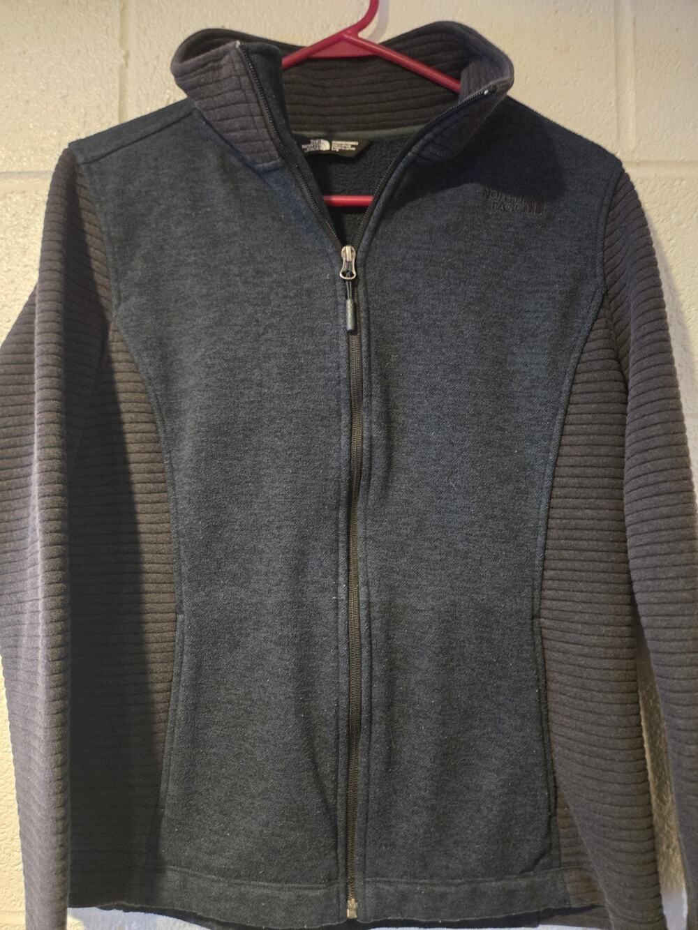 Womens North Face Full Zip Jacket Green And Gray Size L
